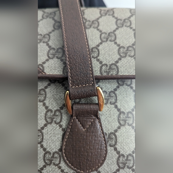 Gucci beige Ebony Vintage Coated Canvas Satchel - Picture 14 of 16